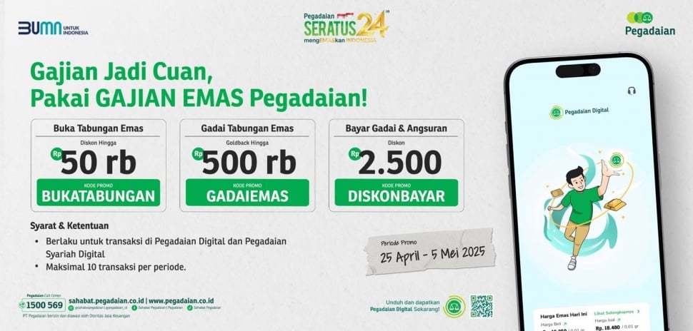 Promo Pegadaian Digital, nikmati keseruannya saat gajin (Dok: PT Pegadaian)