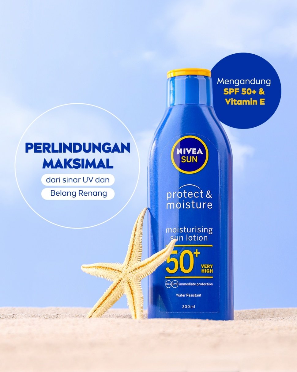 NIVEA SUN Protect & Moisture Water Resistant Sun Lotion SPF 50+ (Instagram/@nivea_id)