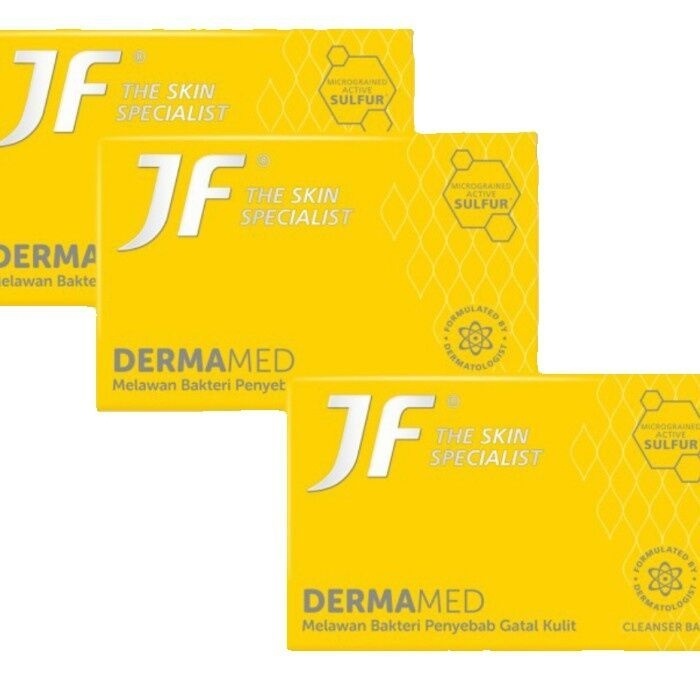 Rekomendasi sabun untuk jerawat punggung - JF Dermamed Cleanser Bar.