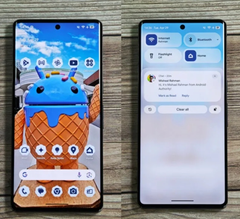 Penampilan Android 16. [Android Authority]