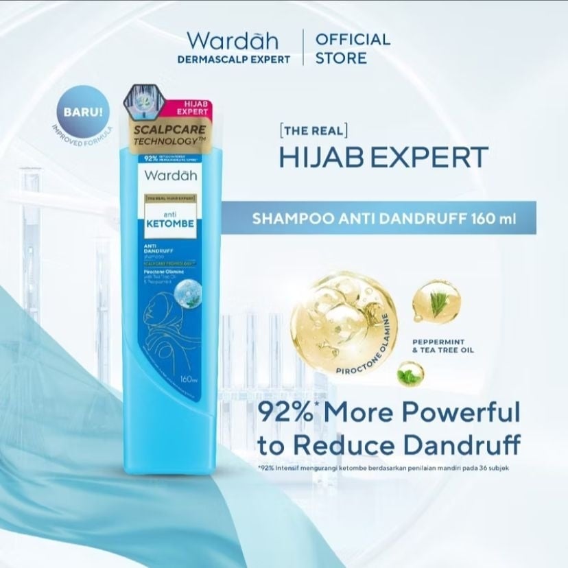 Wardah Anti Dandruff Shampoo, salah satu sampo yang direkomendasikan untuk wanita berhijab (Shopee/Wardah Official Shop)