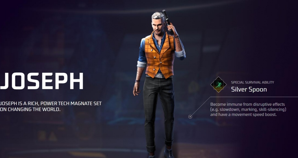Joseph, salah satu karakter di Free Fire. (Garena)