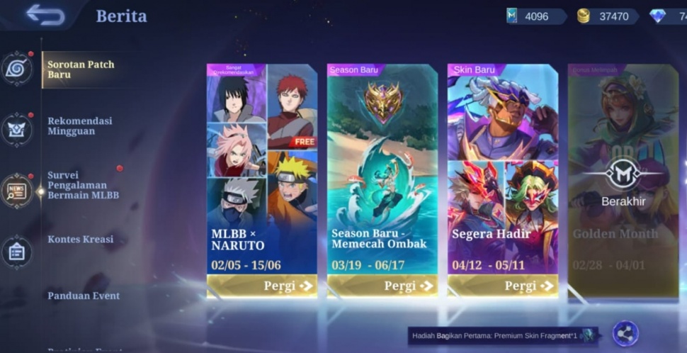 Timeline event di Mobile Legends. (ist)