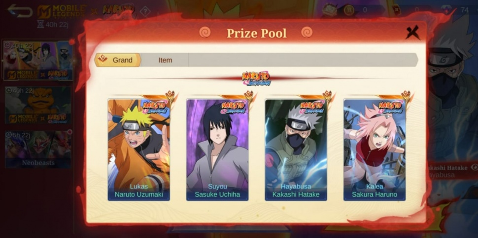 Skin Naruto di Mobile Legends. (ist)