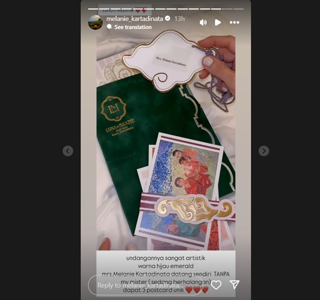 Undangan pernikahan Luna Maya dan Maxime Bouttier (Instagram)