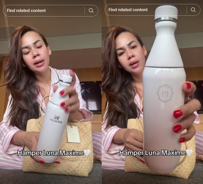 Detail isi souvenir pernikahan Luna Maya. (TikTok/melaney_ricardo)