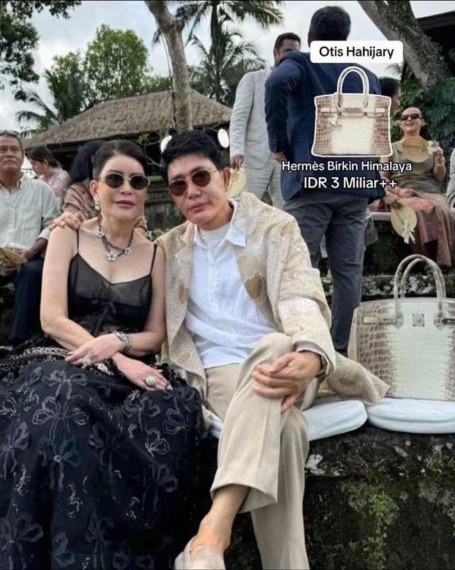 Tas branded tamu nikahan Luna Maya dan Maxime Bouttier. (TikTok/pixie.authentic)