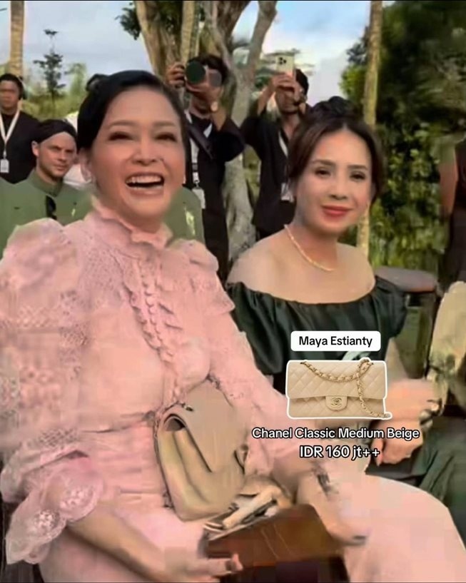 Tas branded tamu nikahan Luna Maya dan Maxime Bouttier. (TikTok/pixie.authentic)