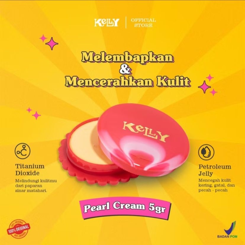 Kelly Pearl Cream, rekomendasi produk Kelly yang dapat membantu memutihkan wajah (Shopee/Kelly Official Shop)
