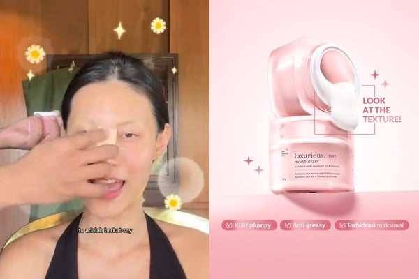 Patricia Gouw memakai produkBio Beauty Lab Luxurious Soft Moisturizer saat dirias Bubah Alfian untuk kondangan Luna Maya dan Maxime Bouttier (TikTok; Instagram/@biobeautylab)