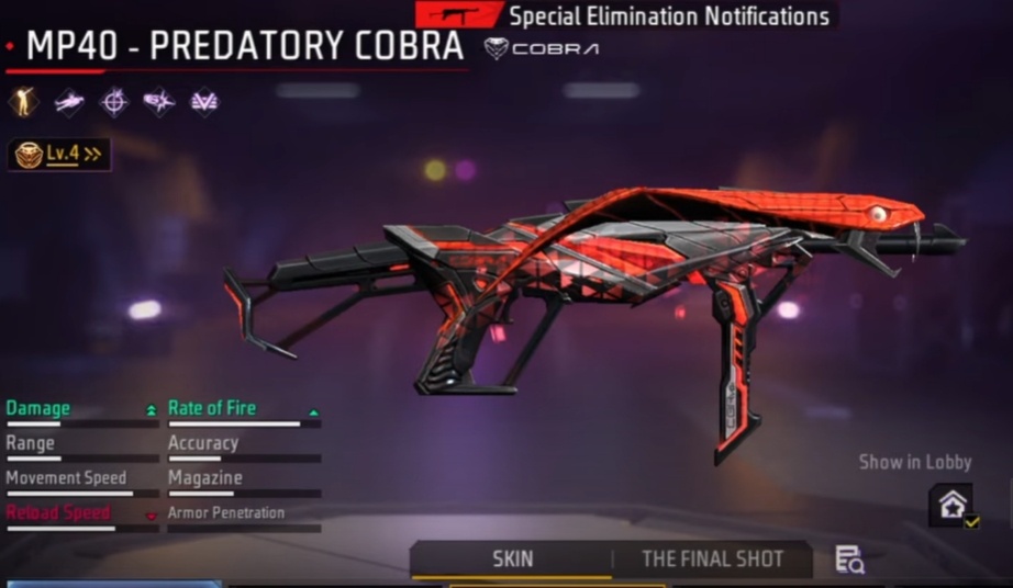Skin senjata di Free Fire. (YouTube)