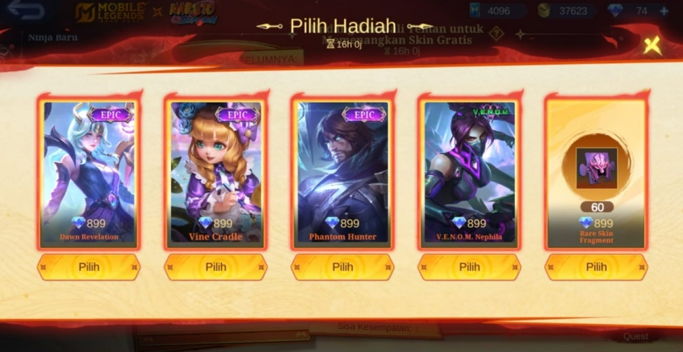 Event berhadiah skin Epic di MLBB. (Suara.com/ Rezza Rachmanta)
