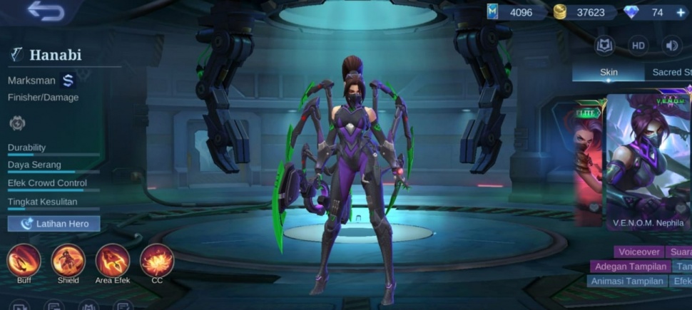 Skin Epic Hanabi di MLBB. (Suara.com/ Rezza Rachmanta)