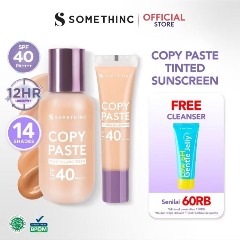 SOMETHINC Copy Paste Tinted Sunscreen SPF 40 PA++++ Skin Tint (Shopee/SOMETHINC Official Shop)