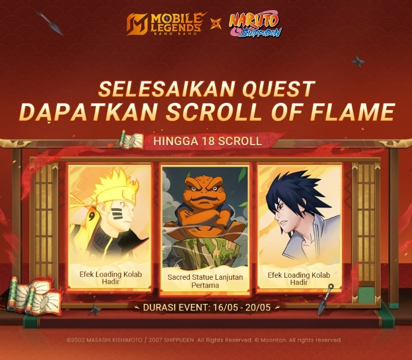 Event kolaborasi Mobile Legends X Naruto. (Instagram)