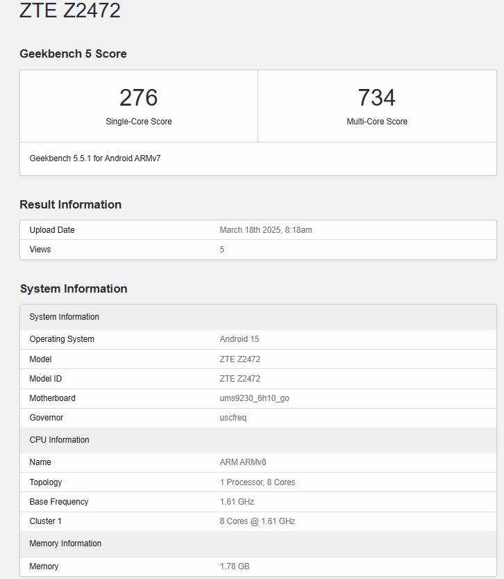 HP ZTE misterius muncul di Geekbench. (ist)