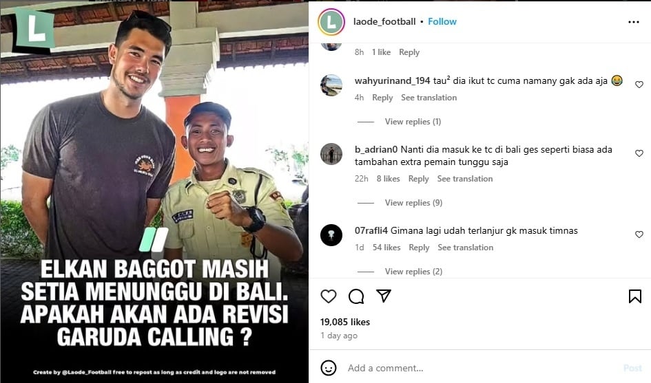 Elkan Baggott dilaporkan masih berada di Bali jelang pemusatan latihan (TC) Timnas Indonesia yang dijadwalkan akan digelar pada 26 Mei mendatang. Banyak harapan Elkan Baggott masih bisa gabung ke Timnas Indonesia di detik-detik terakhir pembentukan tim permanen lawan China dan Jepang. (IG @laode_football)