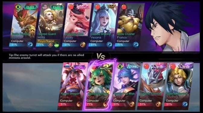 Ilustrasi Efek Loading Spesial di event Mobile Legends x Naruto. (ist)