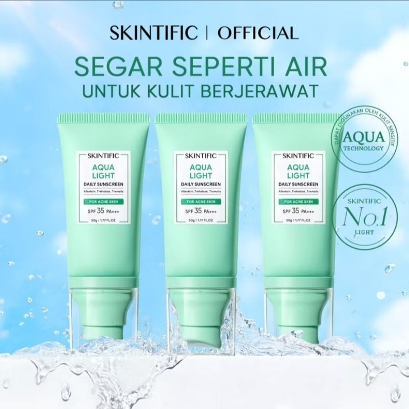 SKINTIFIC Aqua Light Daily Sunscreen SPF 35 PA+++ (Shopee/SKINTIFIC Official Store)