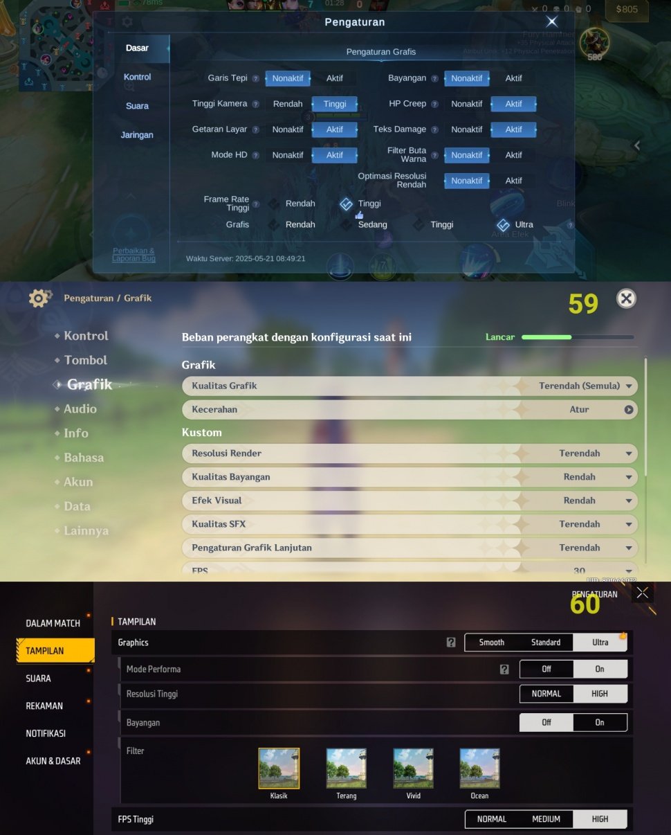Pengaturan grafis game review POCO C71. (Suara.com/ Rezza Rachmanta)