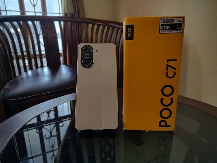 Review POCO C71. (Suara.com/ Rezza Rachmanta)