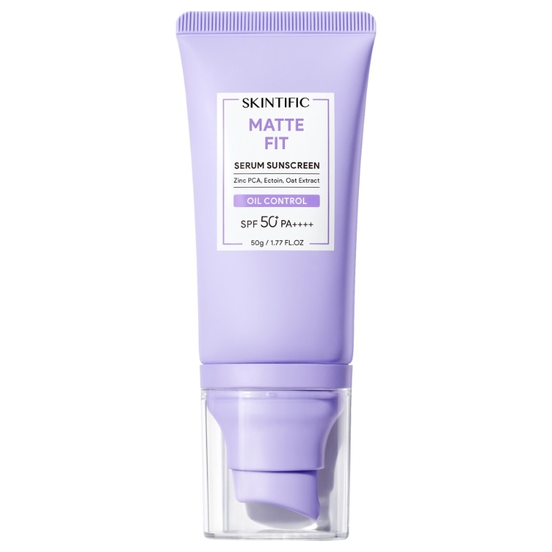 SKINTIFIC Matte Fit Serum Sunscreen SPF 50+ PA++++. (Shopee)