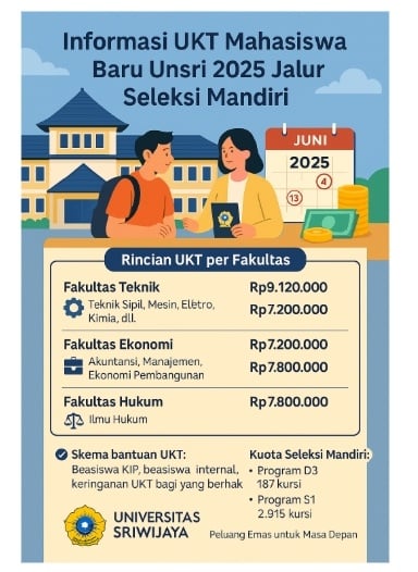 UKT Unsri jalur mandiri Universitas Sriwijaya (Unsri)