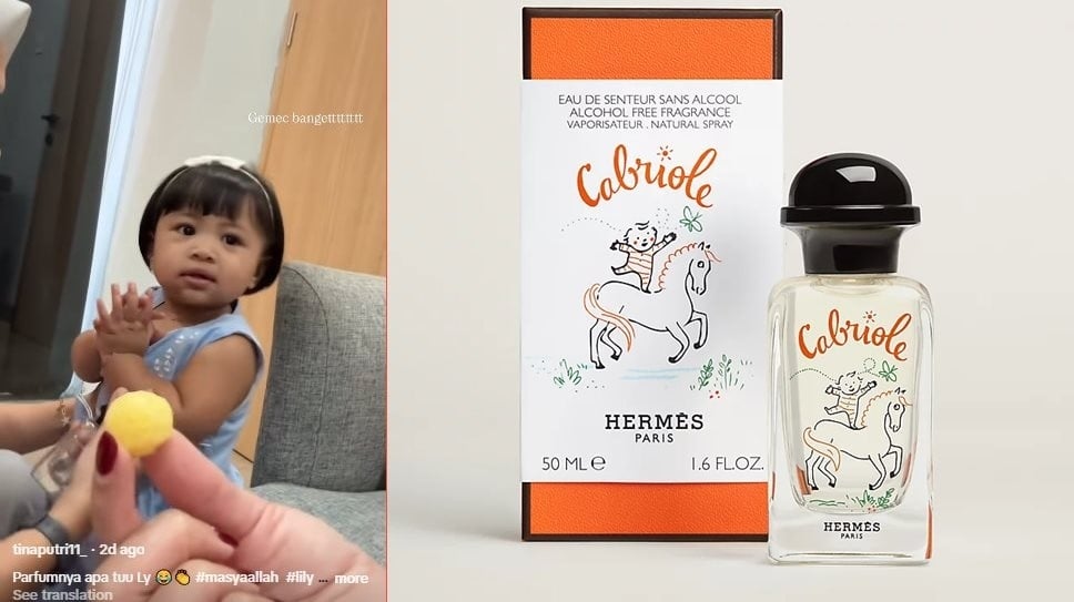 Merek dan harga parfum Lily. (Kolase TikTok/@tinaputri11_ dan hermes.com)