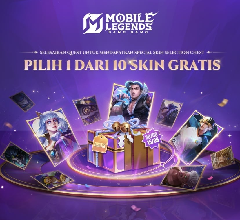 Hadiah Skin Special gratis di Mobile Legends Juni 2025. (ist)