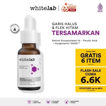 Whitelab Retinol Treatment Serum, rekomendasi serum retinol (Shopee)