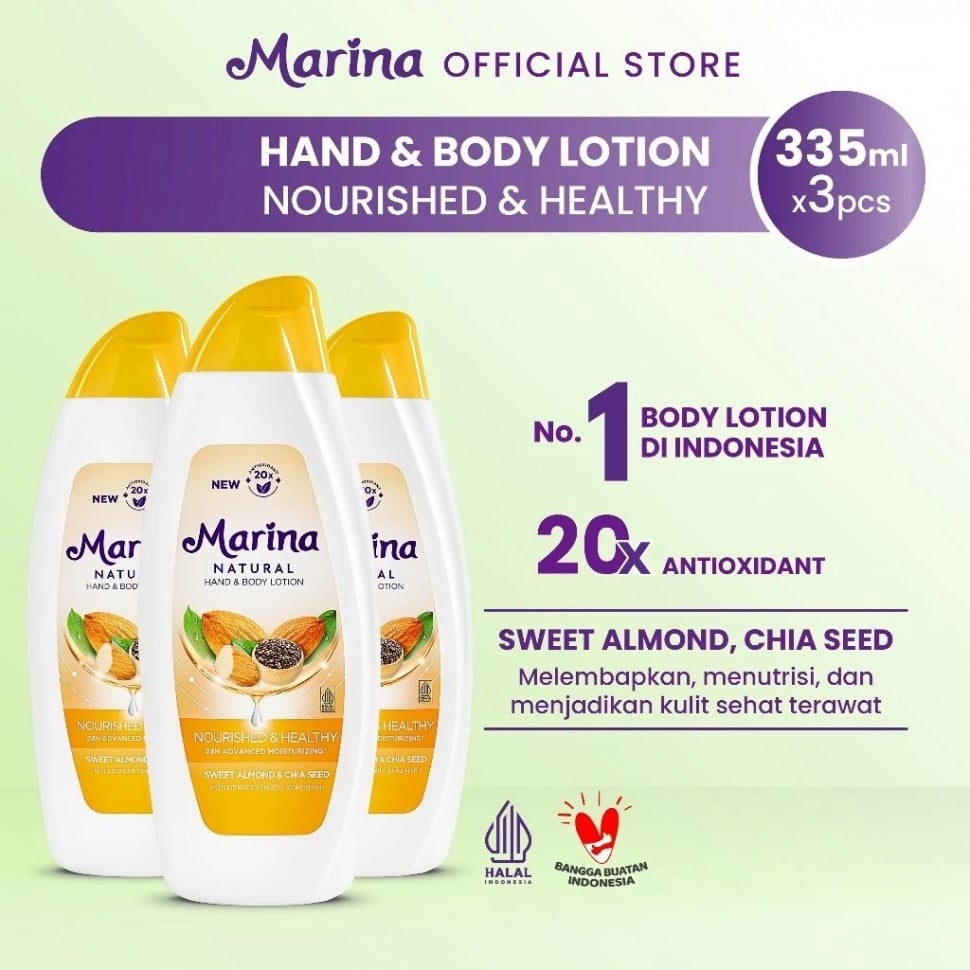 Body lotion Marina murah. (Shopee/Marina Official Shop)