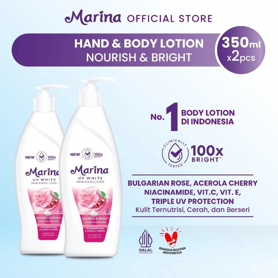 Body lotion Marina murah. (Shopee/Marina Official Shop)