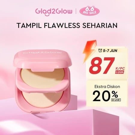 Glad2Glow Perfect Blurring Powder Foundation Setting Two Way Cake (Shopee/Glad2Glow Official Store)