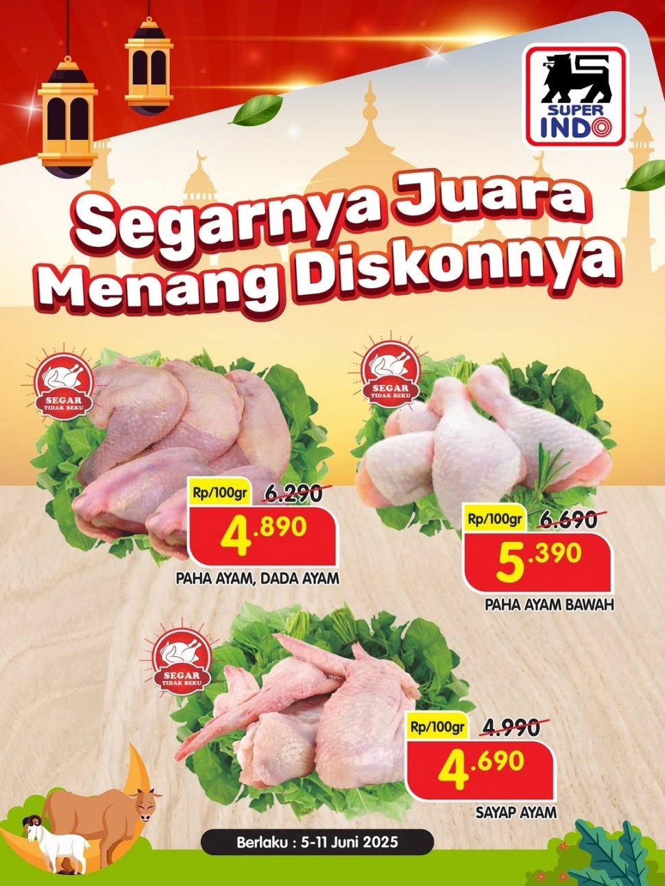 Promo Superindo menjelang Hari Raya Idul Adha hari ini, Kamis, 5 Juni 2025 (Instagram/infosuperindo)