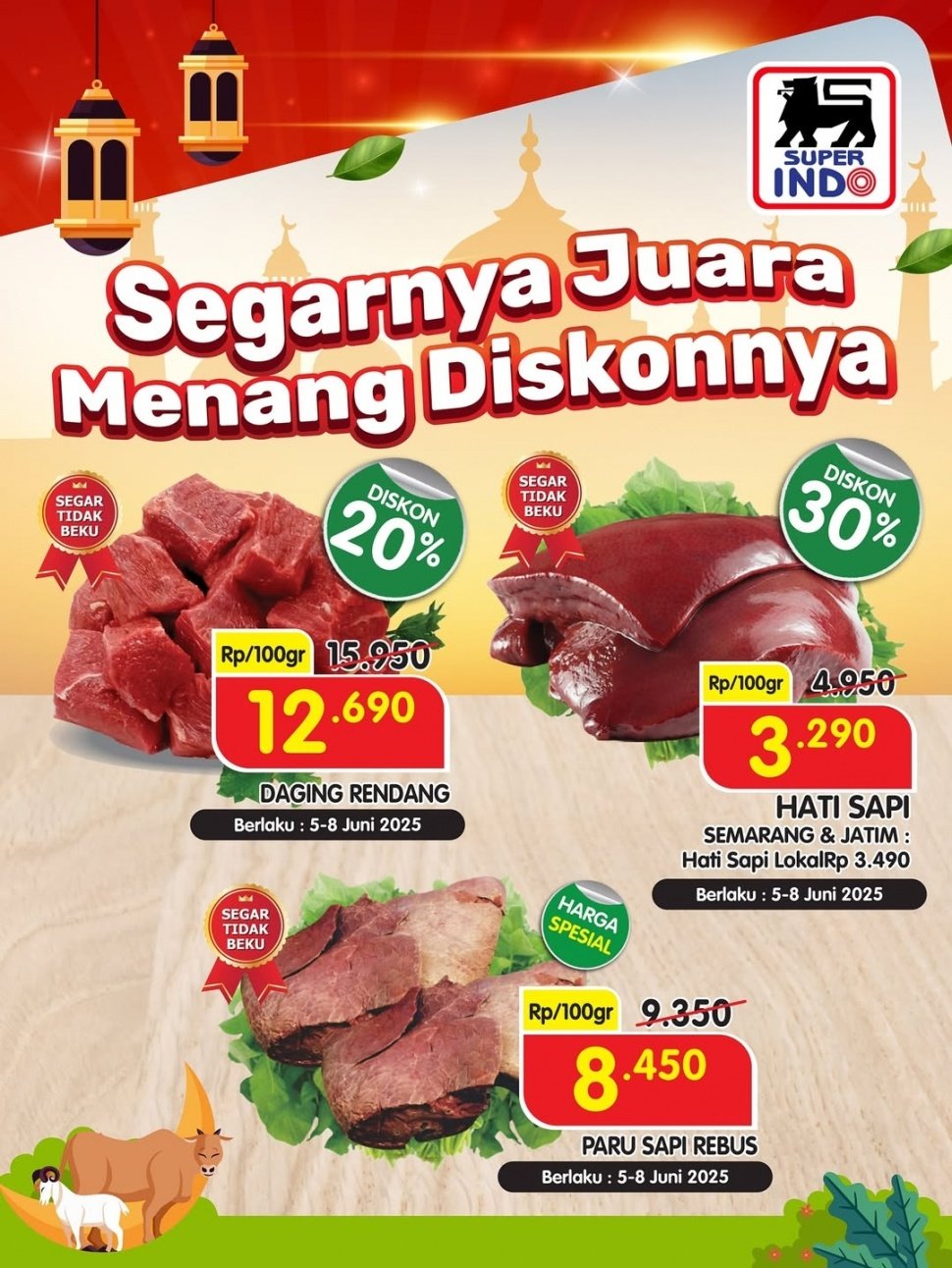 Promo Superindo menjelang Hari Raya Idul Adha hari ini, Kamis, 5 Juni 2025 (Instagram/infosuperindo)