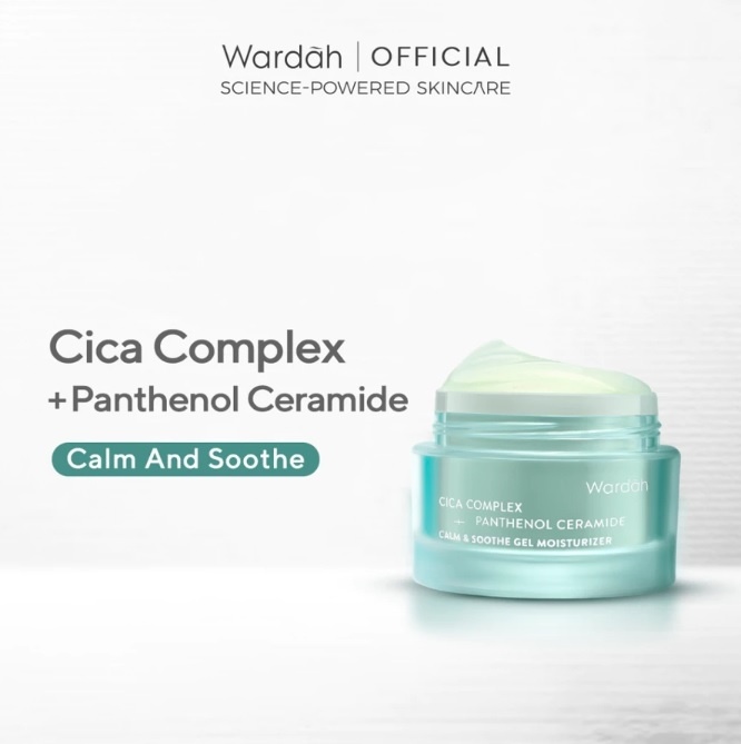 Wardah Cica Complex + Panthenol Ceramide Calm & Soothe Gel Moisturizer (Shopee)
