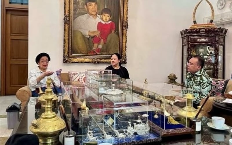 Wakil Ketua DPR Sufmi Dasco Ahmad bertemu Presiden ke-5 RI yang juga Ketum PDI Perjuangan Megawati Soekarnoputri di kediamannya Jalan Teuku Umar, Jakarta Pusat. [Foto dok. Dasco]