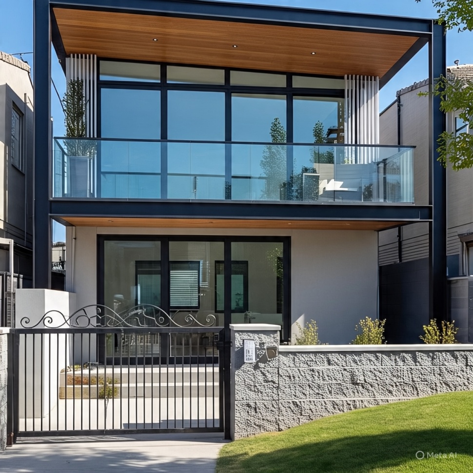 Desain rumah anti maling. (Dibuat dengan Meta AI)