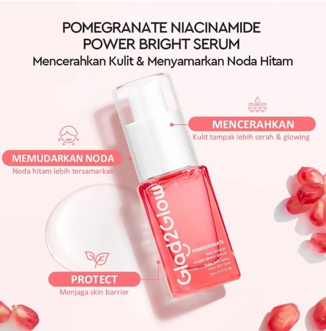 Glad2Glow Pomegranate Niacinamide Power Bright White Serum (Shopee)