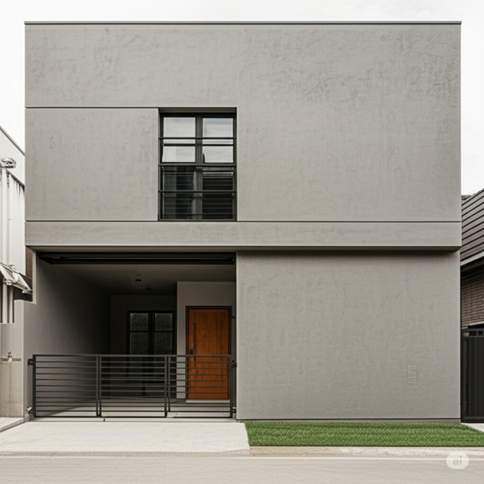 Desain Rumah Minimalis 2 Lantai dengan Sentuhan Industri. [Gemini AI]