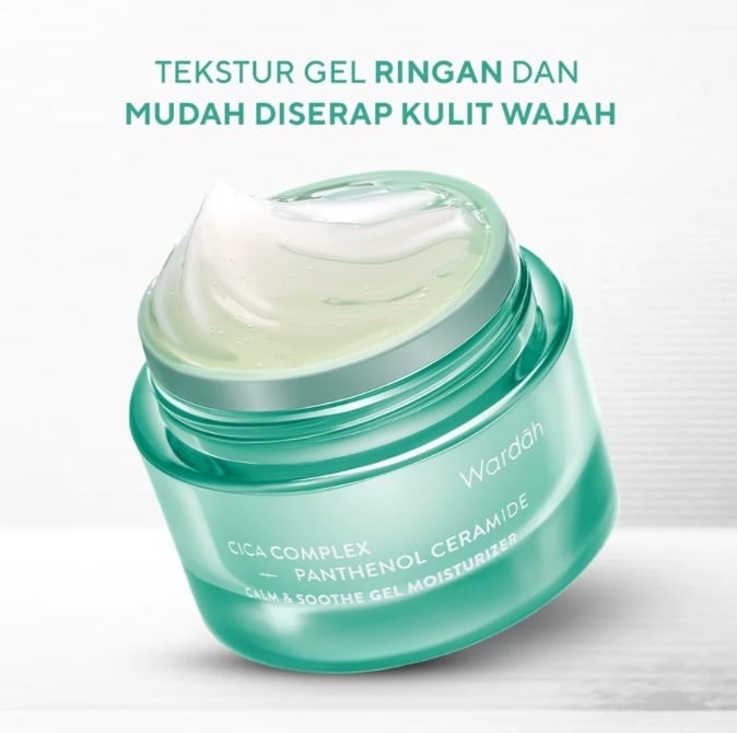 Wardah Cica Complex + Panthenol Ceramide Calm & Soothe Gel Moisturizer (Shopee)