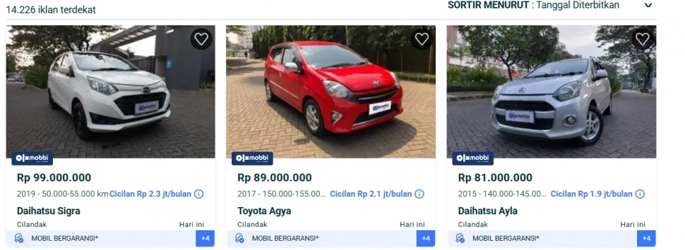 Mobil yang di jual di OLX. [olx]