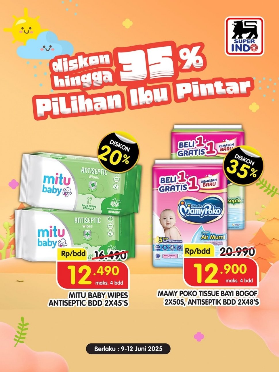 Promo Superindo hari ini, Rabu, 11 Juni 2025. Ada diskon menarik untuk produk pembersih piring, pewangi pakaian, produk perawatan tubuh, hingga popok bayi (Instagram/infosuperindo)