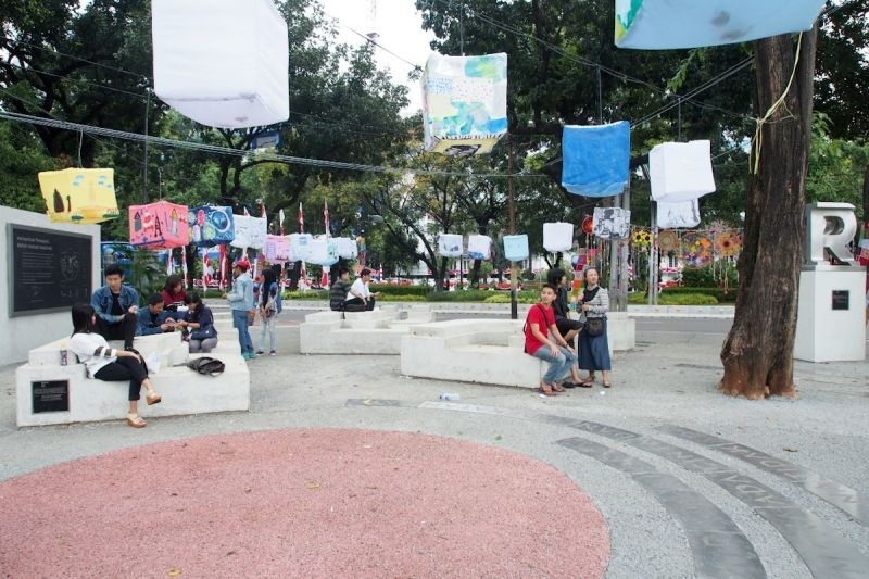 Solusi beton berpori SIG, ThruCrete, diaplikasikan pada Taman Pandang Istana di kawasan Monas, Jakarta, untuk mendukung Ruang Terbuka Hijau. ANTARA/HO-SIG