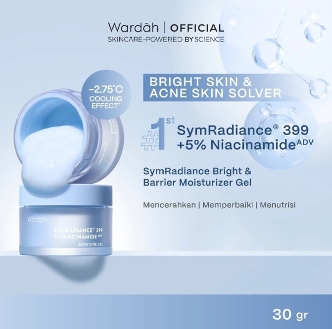 Wardah SymRadiance Bright & Barrier Moisturizer Gel (Shopee)