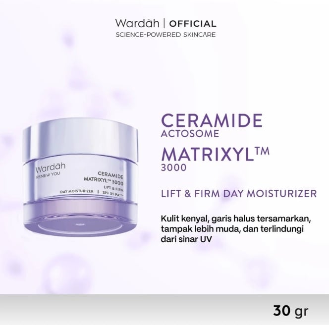 Wardah Renew You Ceramide Matrixyl™ 3000 Lift & Firm SPF 35 PA+++ Day Moisturizer (Shopee)