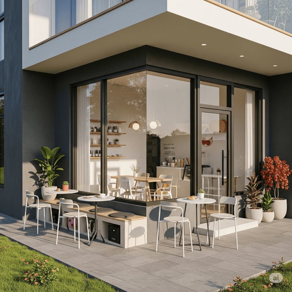 desain warung kopi di teras rumah (Gemini)