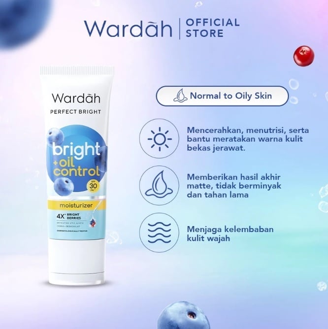 Wardah Perfect Bright Moisturizer Bright + Oil Control SPF 30 PA+++ (Shopee)