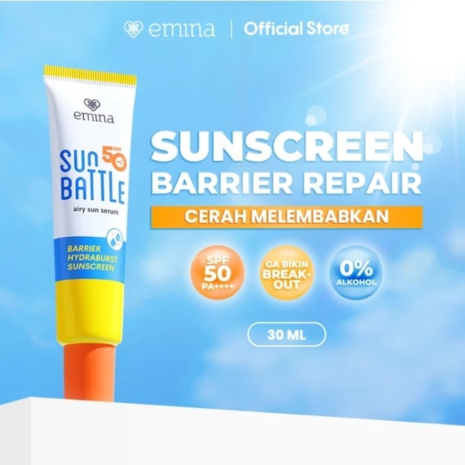 Emina Sun Battle SPF 50 Pa++++ Barrier Hydraburst Sunscreen (Shopee)