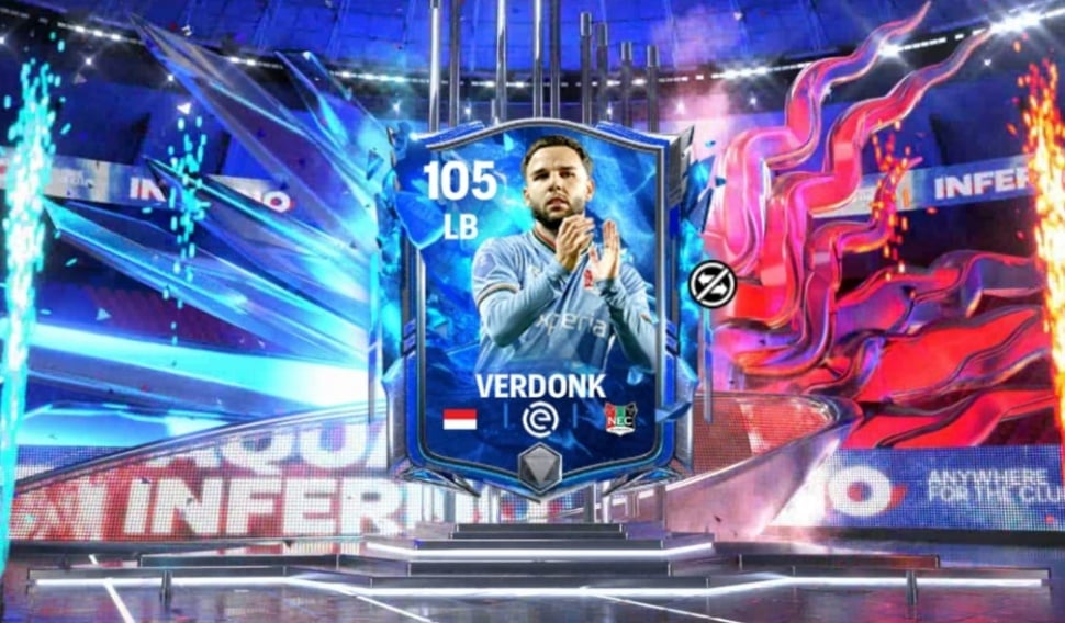 Kartu Calvin Verdonk edisi Aqua vs Inferno di FC Mobile. (Suara.com/ Rezza Rachmanta)